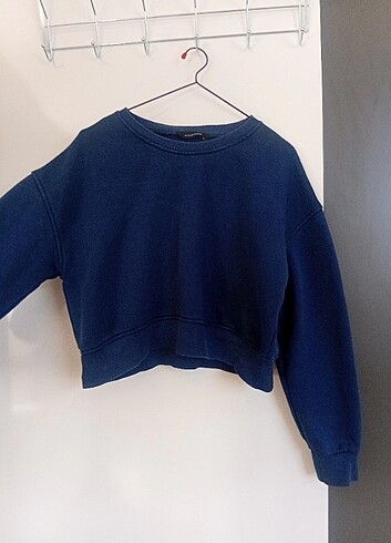 s Beden Koyu Lacivert Crop Sweatshirt