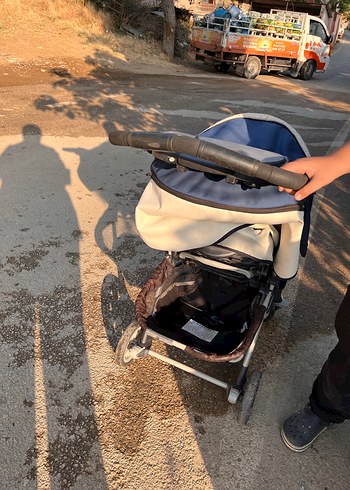 Lacivert beyaz Bebek Arabası - Görsel 3