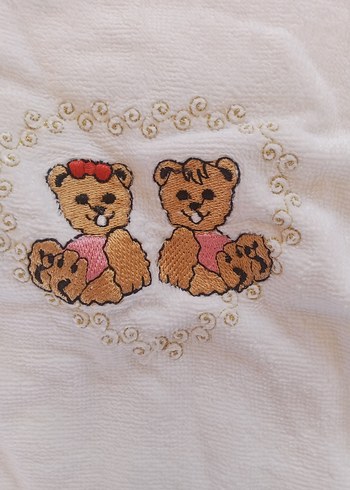 Beyaz Baskılı Erkek Çocuk Bornozu - Görsel 2