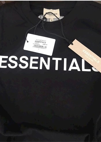 Essentials Siyah Bisiklet Yaka Tisort