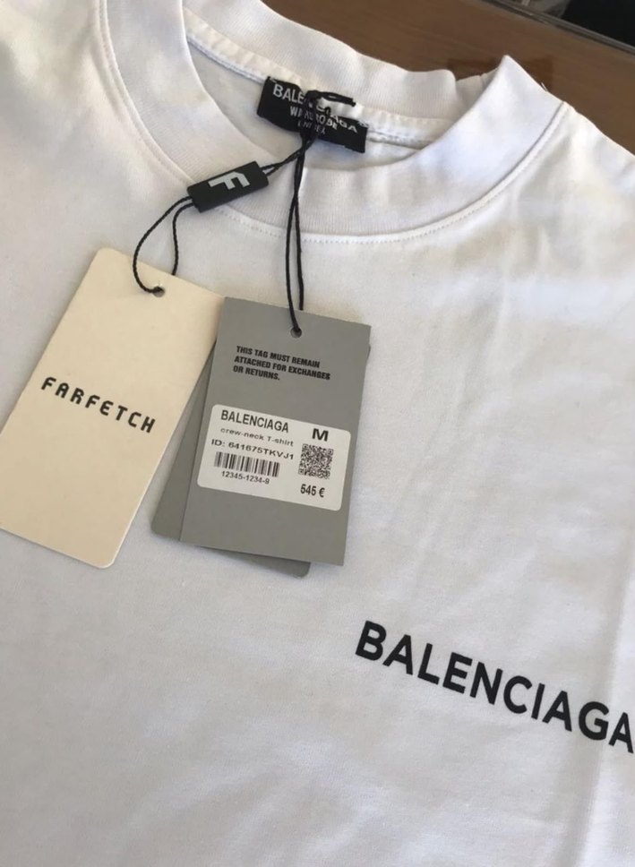 Balenciaga Beyaz Minimal Tişört — görsel 3/5