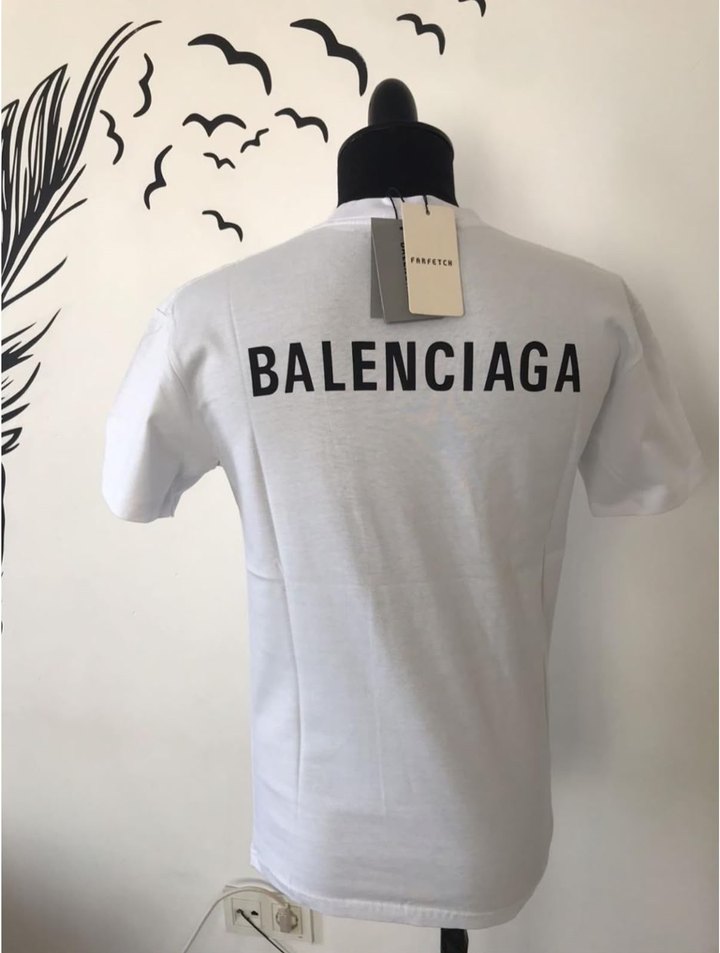 Balenciaga Beyaz Minimal Tişört — görsel 2/5