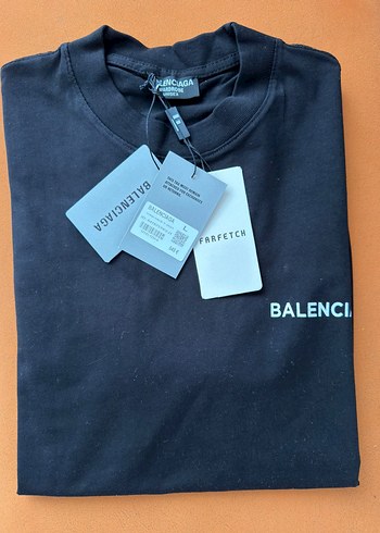 Balenciaga Siyah Bisiklet Yaka Tisort