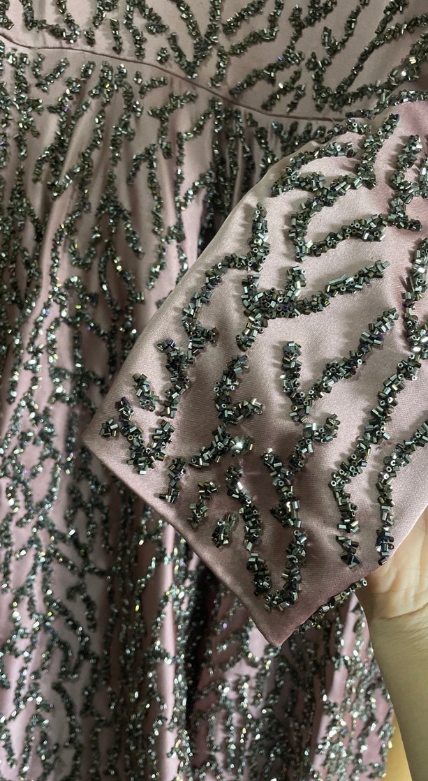 Saten üzerine full taşlı abiye elbise - Görsel 4