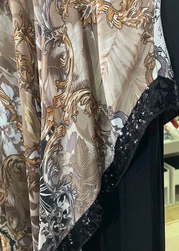 Kahverengi Desenli Uzun Kollu Kadın Elbise - Görsel 2