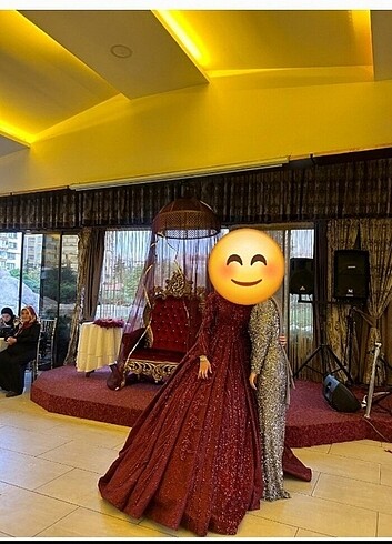 Bordo tesettür kınalık,nişanlık
