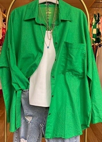 Oversize keten gömlek 
