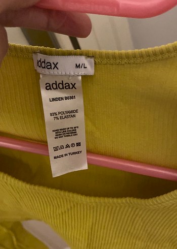 Addax Sarı Uzun Kollu Crop Top
