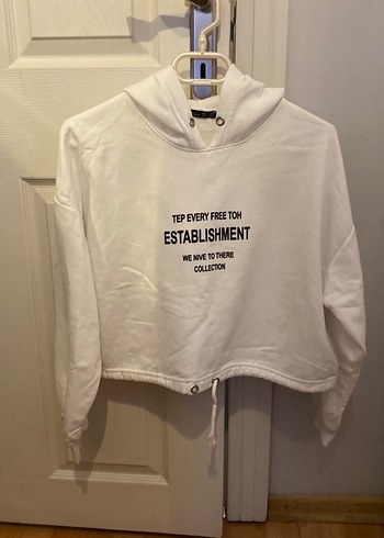 Beyaz Baskılı Kadın Sweatshirt
