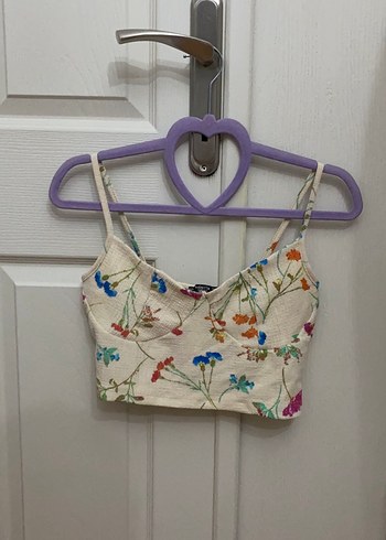 Çiçek Desenli Mini Straplez Büstiyer