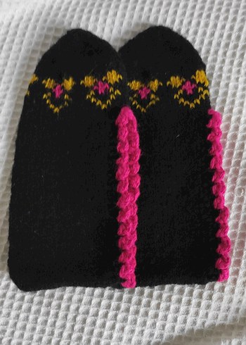 Nakışlı Çok Renkli Kız patik - Görsel 2