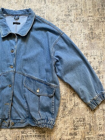 cep detaylı oversize denim ceket