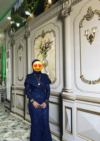 Kadın Lacivert Uzun Abiye Elbise