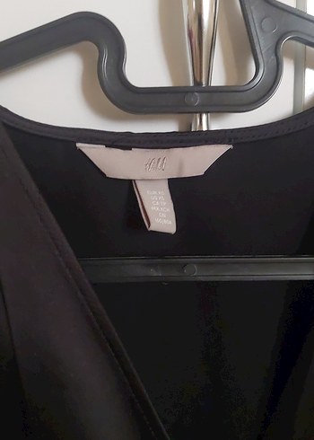 H&M Siyah Midi Kısa Kollu Minimalist Elbise