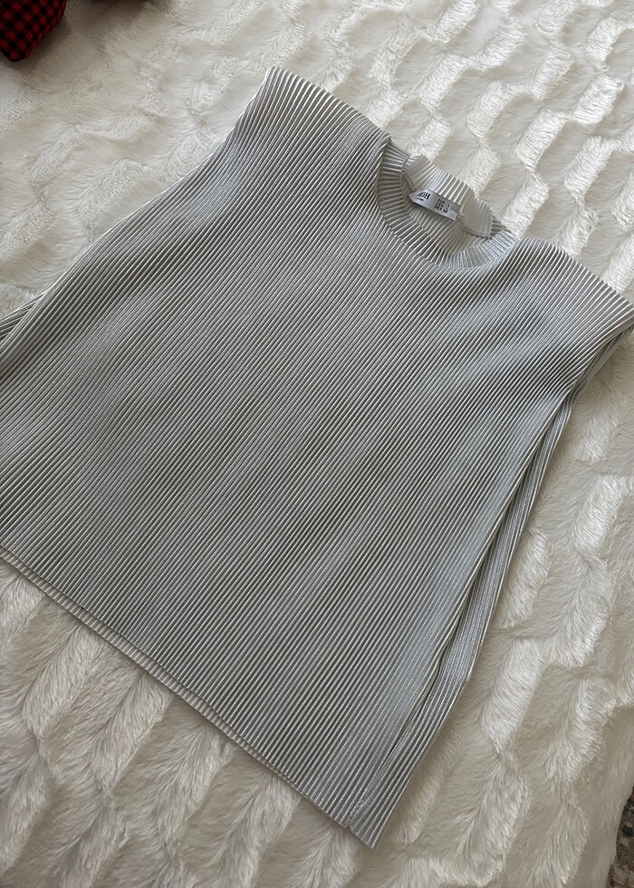 Simli vatkalı bluz - Görsel 4