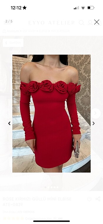 Zara Güllü kırmızı elbise