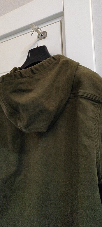 xl Beden haki Renk BERSHKA Erkek Kapüşonlu Haki Ceket/Gömlek