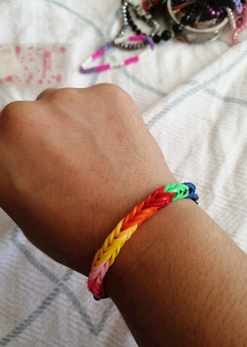 Renkli Elastik Tie-Dye Kadın El Zinciri - Görsel 2