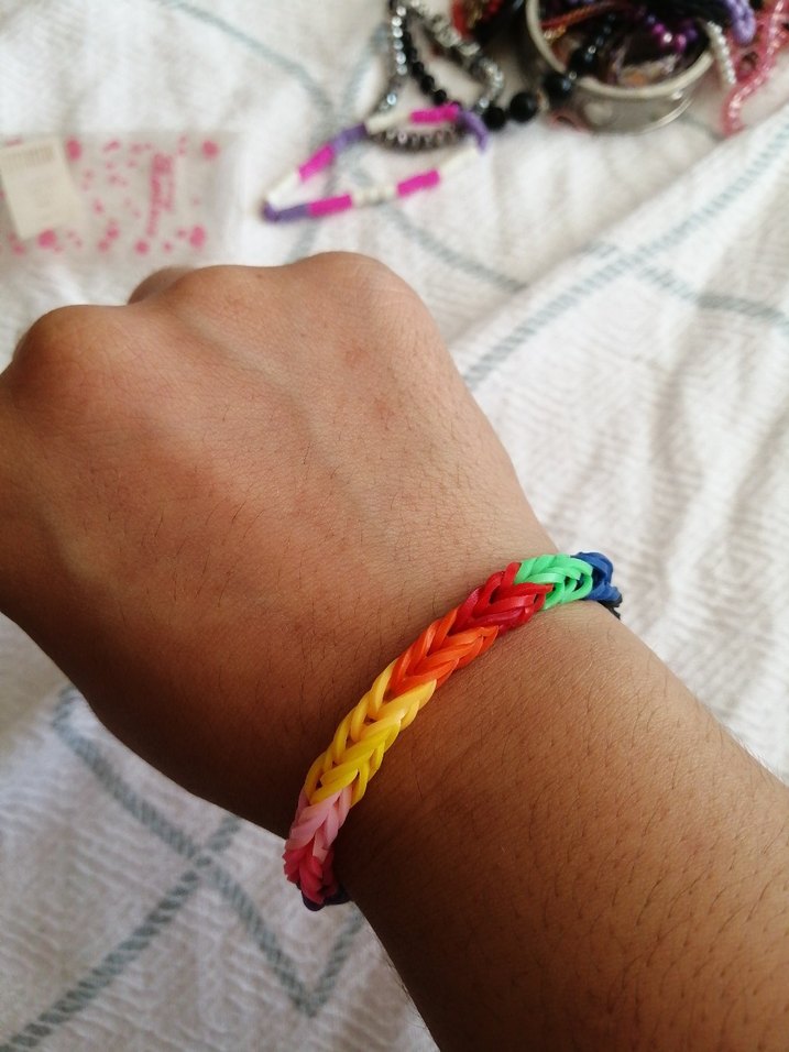 Renkli Elastik Tie-Dye Kadın El Zinciri - Görsel 2