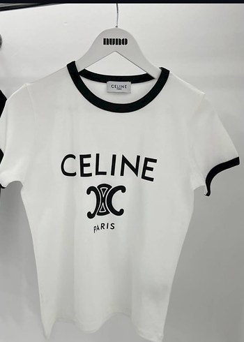 Celine Paris Baskılı Beyaz Kadın Tişört