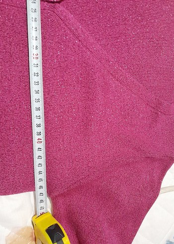 Düğmeli Pembe V Yaka Uzun Kollu Hırka - Görsel 2