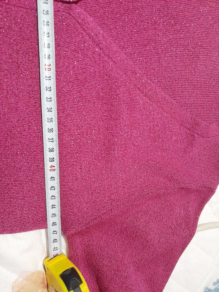 Düğmeli Pembe V Yaka Uzun Kollu Hırka - Görsel 2