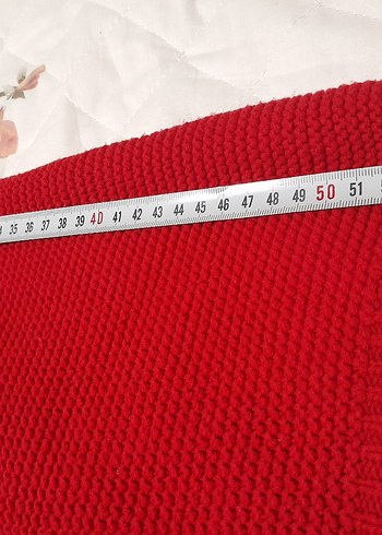 Kırmızı Örgü Kadın Kazak - Görsel 3