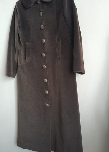 Düğmeli Uzun Kadın Kaban-Manto - Görsel 2