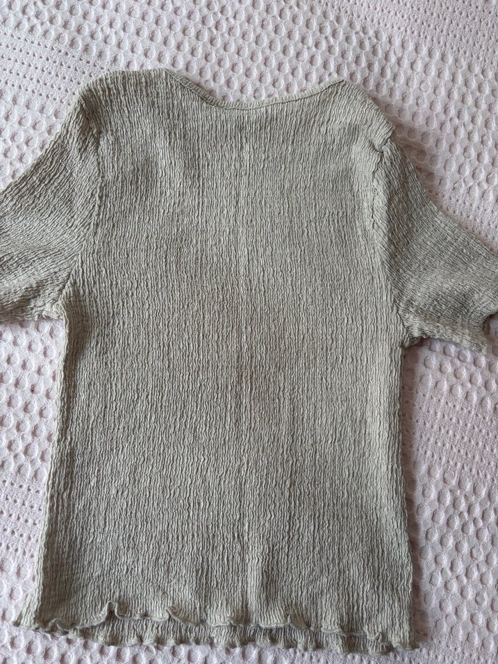 Bej Kadın buruşuk model bluz - Görsel 2