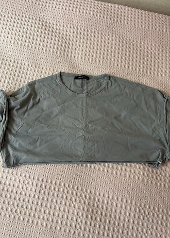 Trendyol & Milla Gri Kısa Kollu Kadın Crop Top