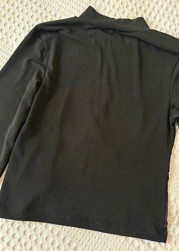 River Island Siyah Transparan Detaylı Balıkçı Yaka Bluz