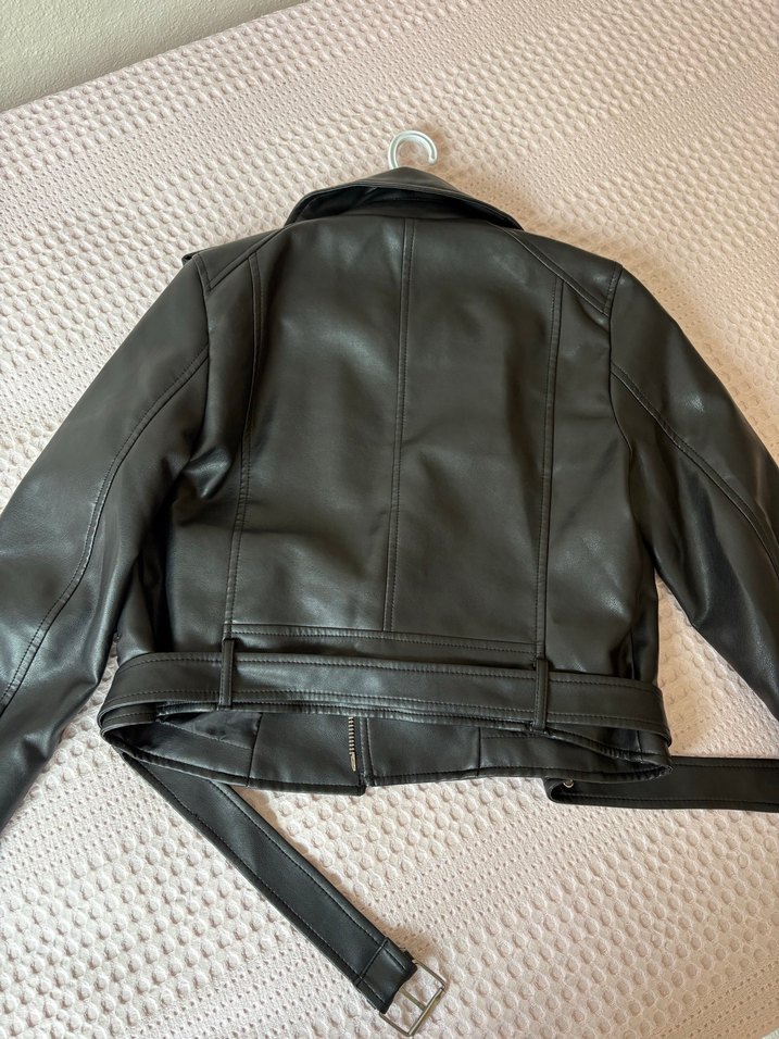 Siyah Deri Biker Ceket - Görsel 2