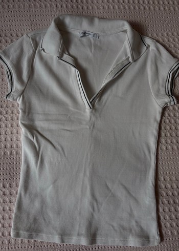 Beyaz kısa Kollu Polo Tişört