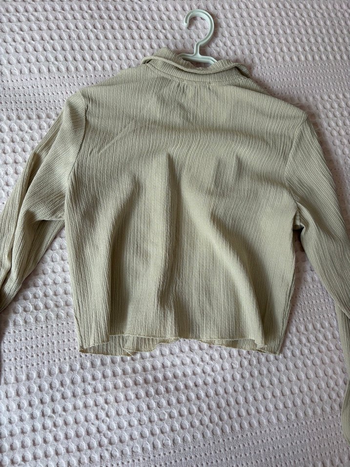 Bej Düğmeli Kadın bluz - Görsel 2