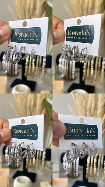 3lü Set Küpeler