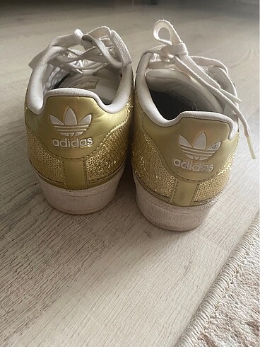 38 Beden altın Renk Adidas orjinal pullu spor ayakkabı