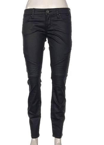 Siyah Biker Parlak Kadın Pantolon