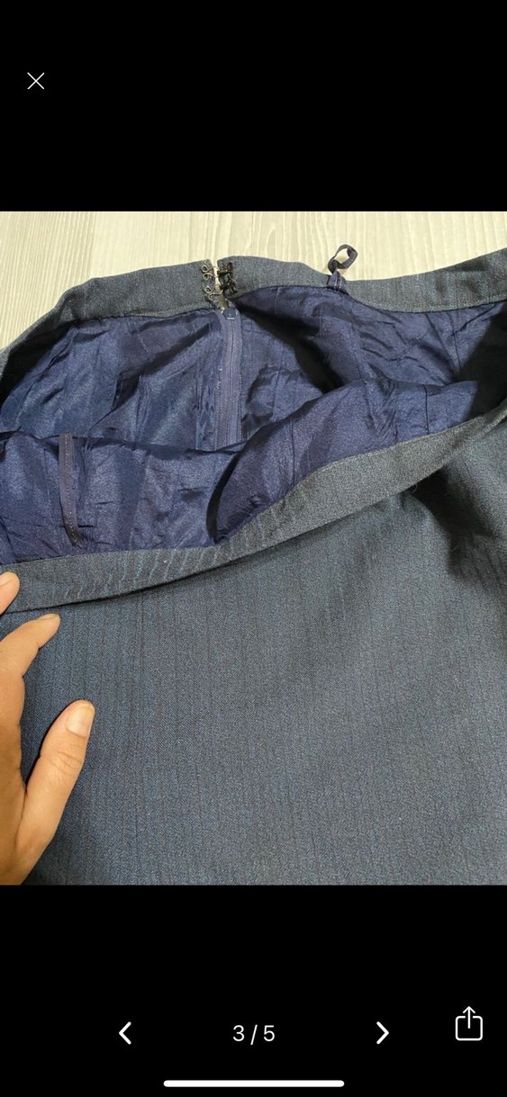 Lacivert Midi Etek - Görsel 3