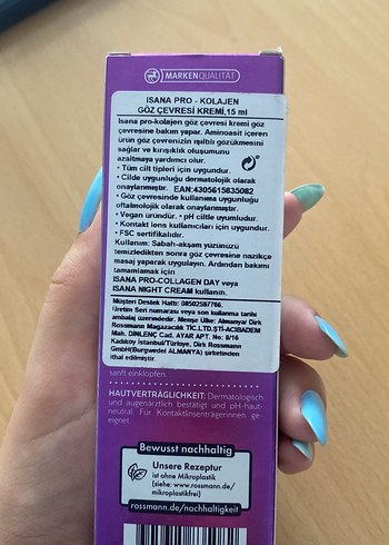 Diğer ISANA Pro Kollajen Göz Kremi