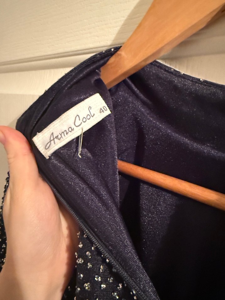 Uzun Kollu Siyah Drapeli Uzun Abiye Elbise - Görsel 4