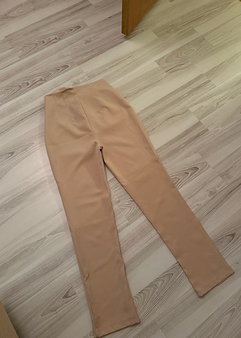 Bej Midi Kumaş Kadın Pantolon - Görsel 3