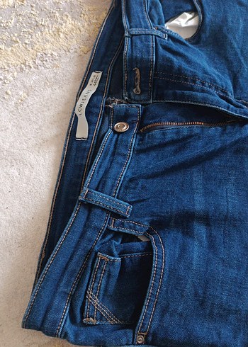 LC Waikiki Lacivert Parlak Midi Boy Bol Kesim Kadın Kot Pantolon