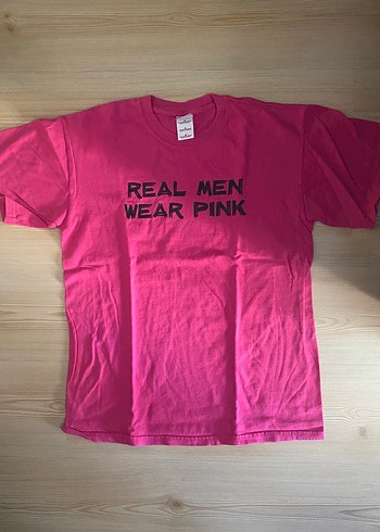 Pembe Baskılı Erkek T-shirt