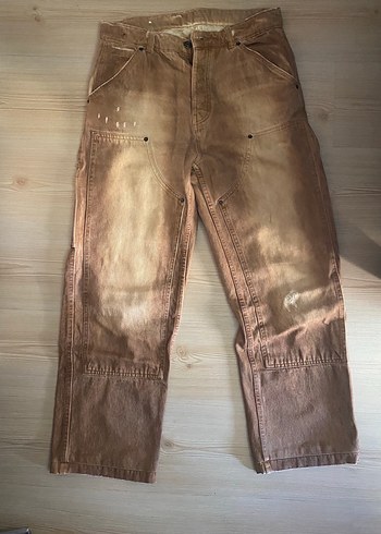 ZARA Erkek Kahverengi Bol Kesim Denim Pantolon
