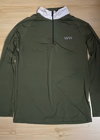 Erkek Haki Yarım Fermuarlı Yaka Sweatshirt