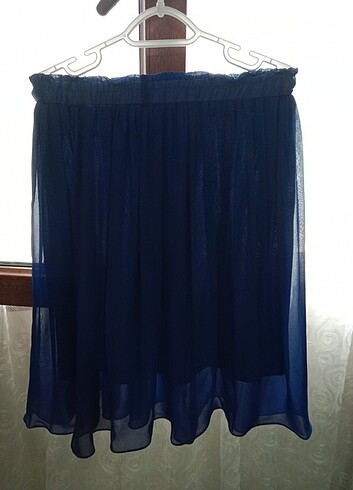 Parlement mavi şifon etek - Görsel 3