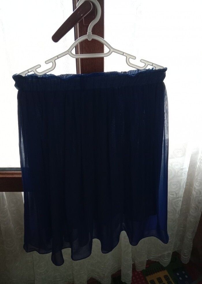 Parlement mavi şifon etek - Görsel 2