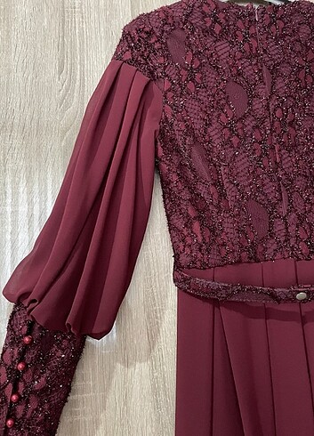 38 Beden bordo Renk Bordo tesettür abiye elbise