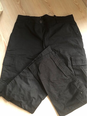 Siyah kargo pantolon cepli