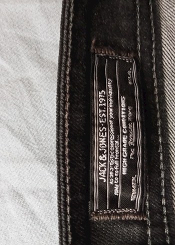 32 Beden gri Renk Gri Kemer Detaylı Kadın Denim Jean